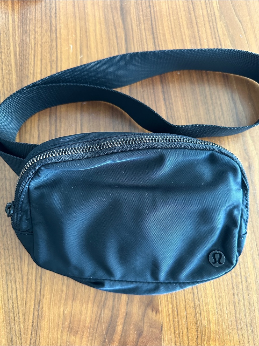 lululemon athletica Black Nylon Belt Bag with Adjustable Strap